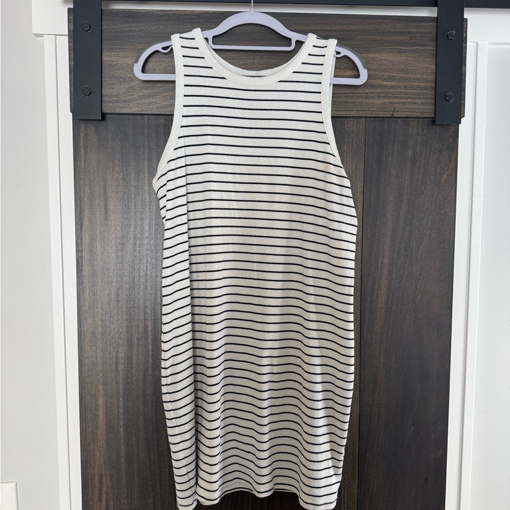 a new day Black and White Striped Mini Dress